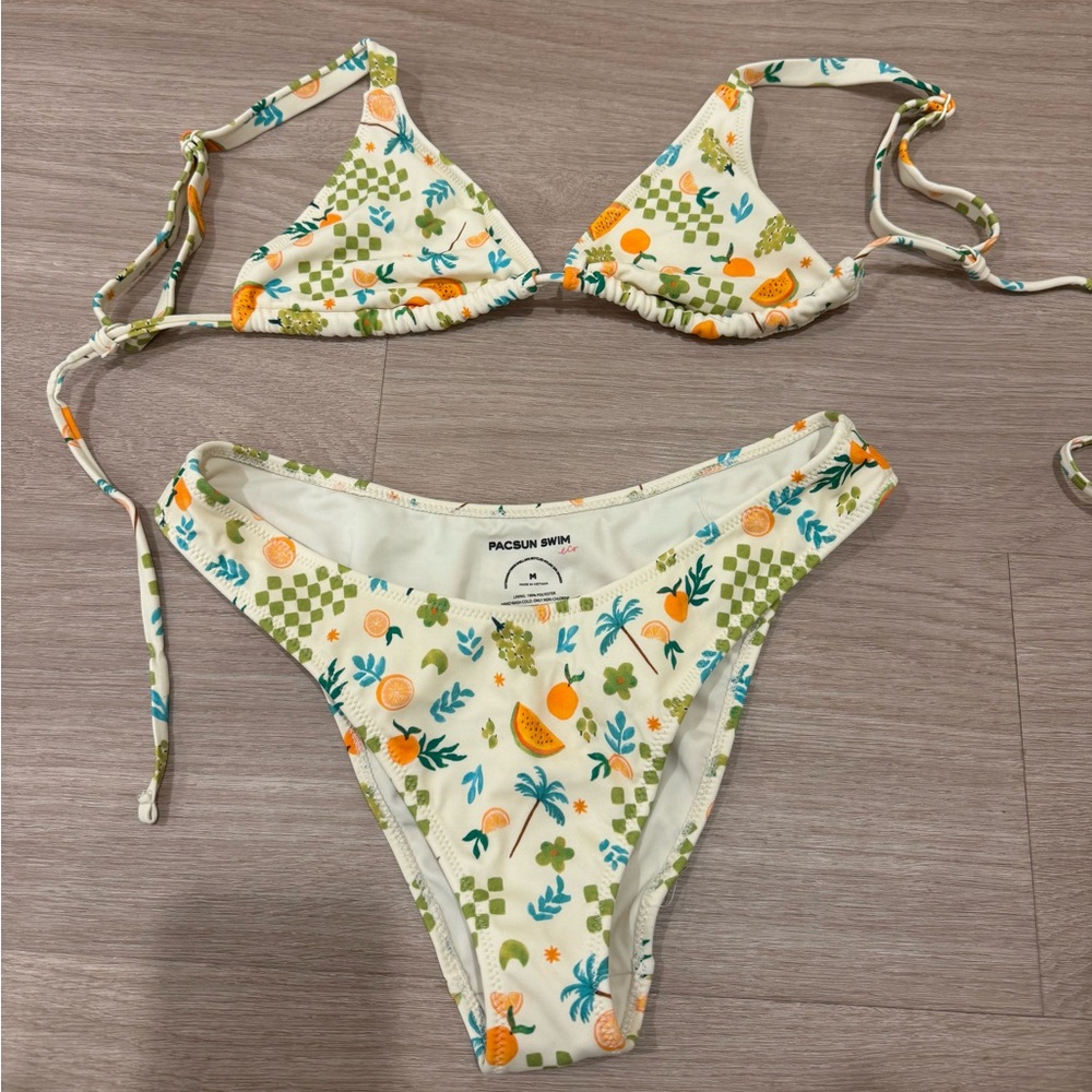 Pac Sun Colorful Bikini Set Matching Top and Bottom